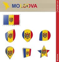 moldavien flagguppsättning, flagguppsättning vektor