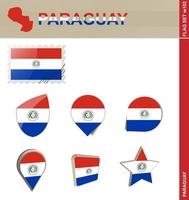 paraguay flagga set, flagga set vektor