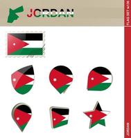 jordanien flaggensatz, flaggensatz vektor