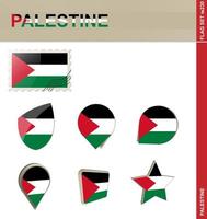 palestinska flagga set, flagg set vektor