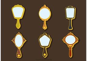 Samling av Vintage Hand Mirror Vectors