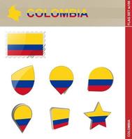 colombia flagg set, flagg set vektor