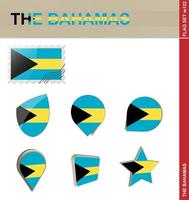 Bahamas flagga set, flagg set vektor