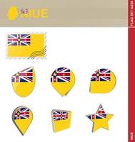 Niue-Flag gesetzt, Flagge gesetzt vektor