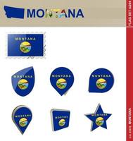 montana flagga set, flagg set vektor