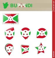 burundi flagguppsättning, flagguppsättning vektor