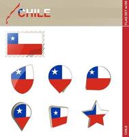 chilenischer Flaggensatz, Flaggensatz vektor