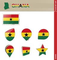 Ghana-Flaggensatz, Flaggensatz vektor