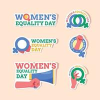 Aufkleberset zum Tag der Gleichberechtigung der Frauen vektor