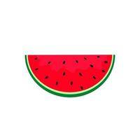färgglad tecknad vattenmelon. vattenmelon frukt skiva med frön. platt stil design. vektor