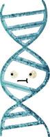 retro illustration stil tecknad DNA strand vektor