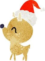 weihnachtsretro-karikatur von kawaii hirschen