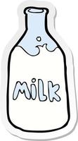 Aufkleber einer Cartoon-Flasche Milch vektor