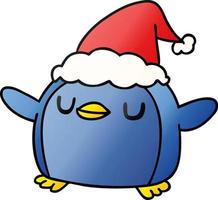 weihnachtssteigungskarikatur des kawaii-pinguins vektor