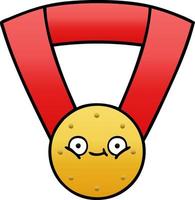 Farbverlauf schattierte Cartoon-Goldmedaille vektor