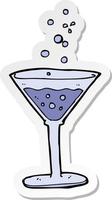 klistermärke av en tecknad cocktail vektor