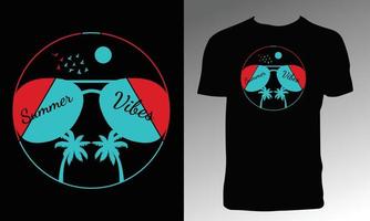 Sommer-Grafik-T-Shirt-Vektordesign mit Palmensilhouette. vektor