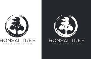 bonsai träd logotyp design vektor mall