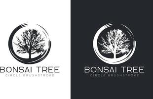 bonsai träd logotyp design vektor mall