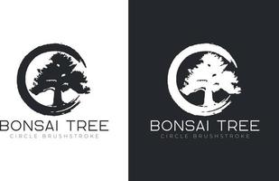 bonsai träd logotyp design vektor mall