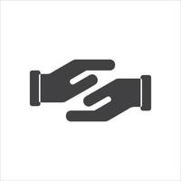 Handshake-Symbol im Vektor. Logotyp vektor