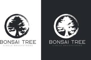 bonsai träd logotyp design vektor mall