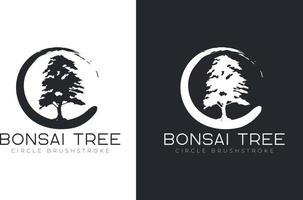 bonsai träd logotyp design vektor mall