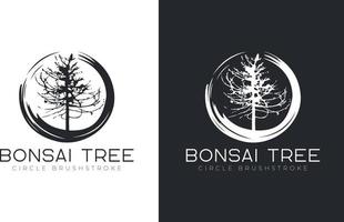 Bonsai-Baum-Logo-Design-Vektorvorlage vektor