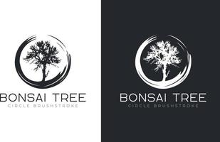 bonsai träd logotyp design vektor mall