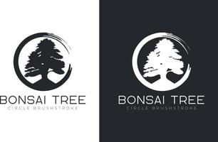 Bonsai-Baum-Logo-Design-Vektorvorlage vektor