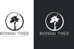 bonsai träd logotyp design vektor mall