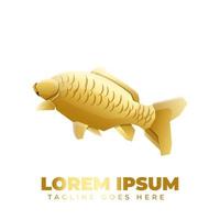 Gold-Logo-Vorlage für Karpfenfische vektor