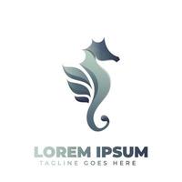 Logo-Vorlage mit Seepferdchen-Farbverlauf vektor