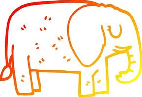 Warme Gradientenlinie Zeichnung Cartoon Elefant steht still vektor