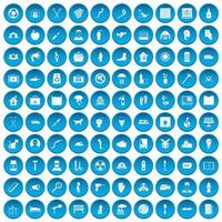 100 Hilfesymbole blau gesetzt vektor