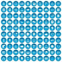 100 diskussionsikoner i blått vektor