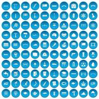 100 bro ikoner blå vektor