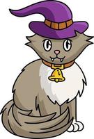 Vampir-Katze-Halloween-Cartoon-farbige Cliparts vektor