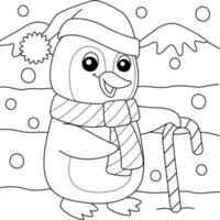 jultomtens pingvin målarbok för barn vektor