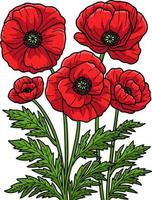 Klatschmohn Blume Cartoon farbige Cliparts vektor