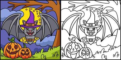 Vampirfledermaus Halloween farbige Illustration vektor