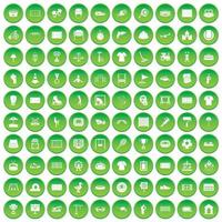 100 Spielplatzsymbole setzen grünen Kreis vektor