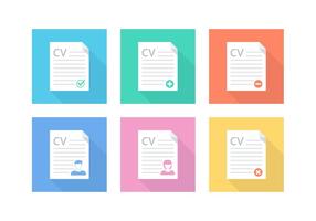 Gratis Flat Curriculum Vitae Vector Ikoner