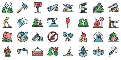 Wildfire-Icons Vektor flach