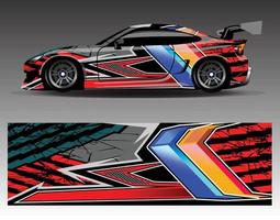 Auto-Aufkleber, grafischer Vektor-Wrap-Vinyl-Aufkleber. grafische abstrakte Streifendesigns für Rennfahrzeuge vektor