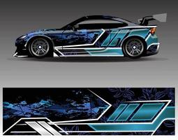 Auto-Aufkleber, grafischer Vektor-Wrap-Vinyl-Aufkleber. grafische abstrakte Streifendesigns für Rennfahrzeuge vektor