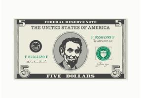 Gratis 5 Dollar Bill Vector