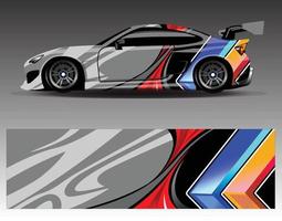 Auto-Aufkleber, grafischer Vektor-Wrap-Vinyl-Aufkleber. grafische abstrakte Streifendesigns für Rennfahrzeuge vektor