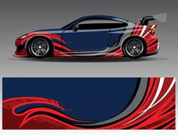 Auto-Aufkleber, grafischer Vektor-Wrap-Vinyl-Aufkleber. grafische abstrakte Streifendesigns für Rennfahrzeuge vektor