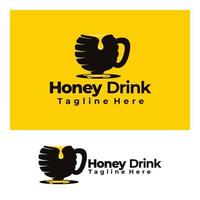 logo honig trinken kreative kunst vektor